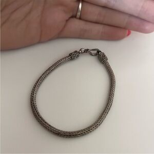 Vintage 925 Sterling Silver Balinese Wheat Snake Chain Bracelet